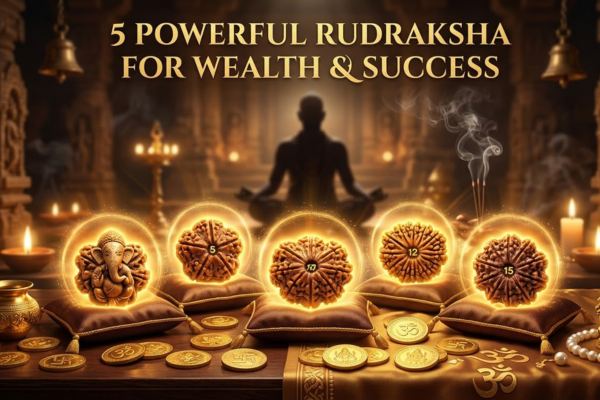 5 Powerful Rudraksha for Wealth & Success.